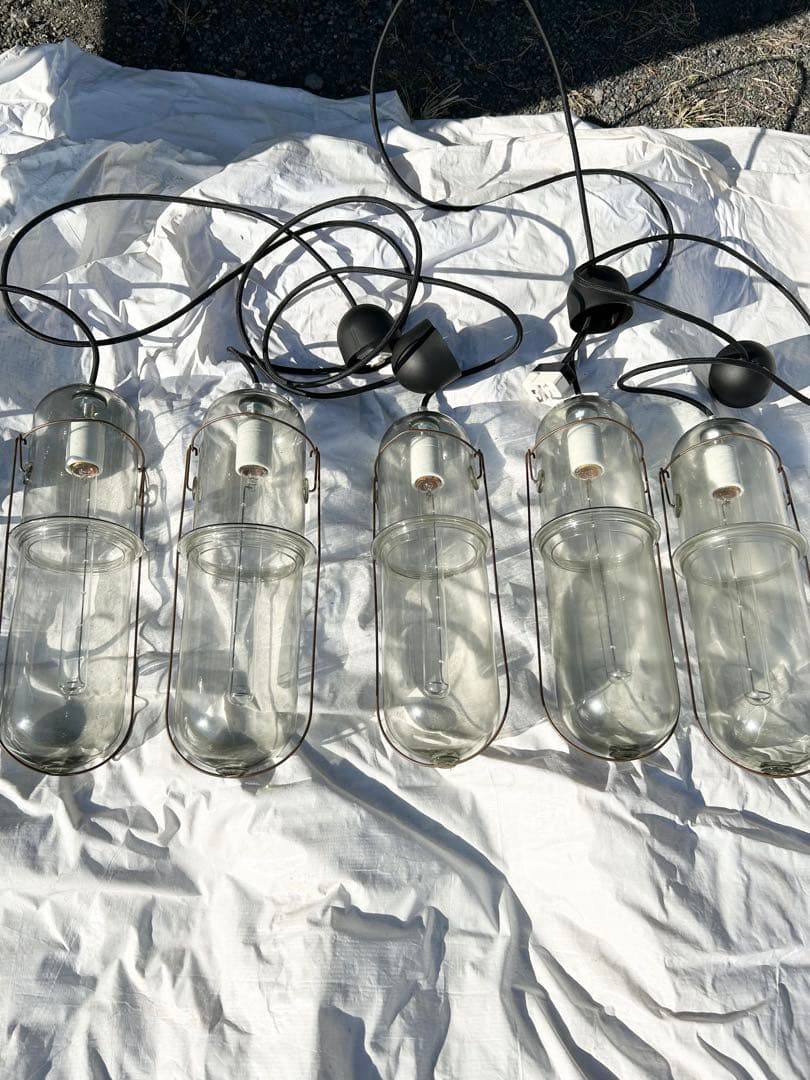 ピーター・アイビー　ライトカプセル　L クリアガラス ペンダントライト セット