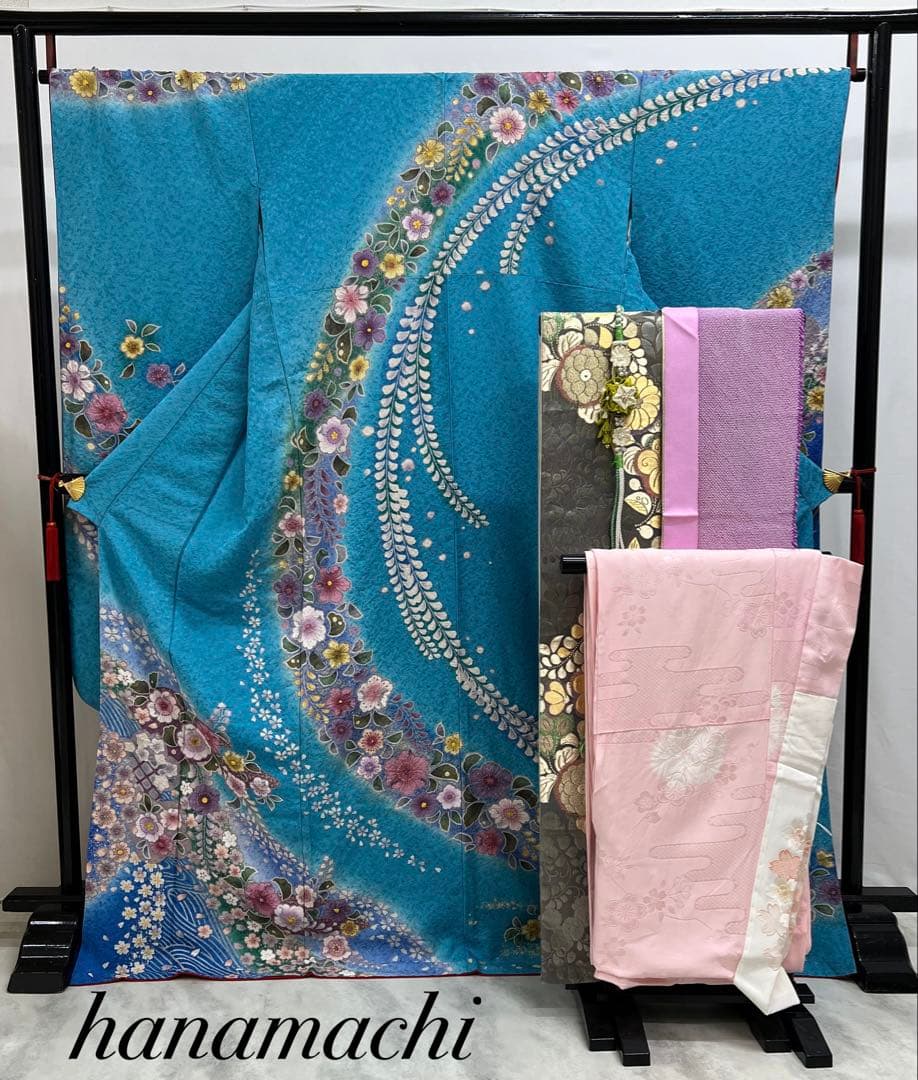 振り袖　フルセット　別誂長襦袢付　成人式　 金彩加工　刺繍入り　辻ヶ花 622