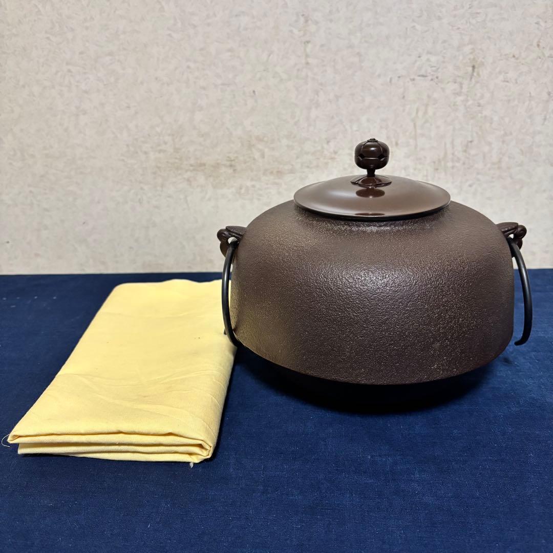 人間国宝高橋敬典/風炉/茶釜/電熱器/唐銅鬼面風炉/野々田製電熱器/敷板/茶道具