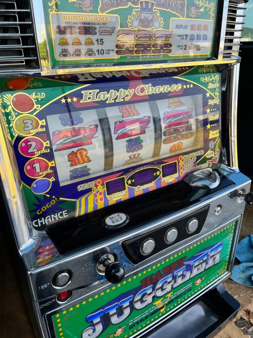 パチスロ実機　ハッピージャグラーＶⅡＫＫ　不要機ボリューム調整付