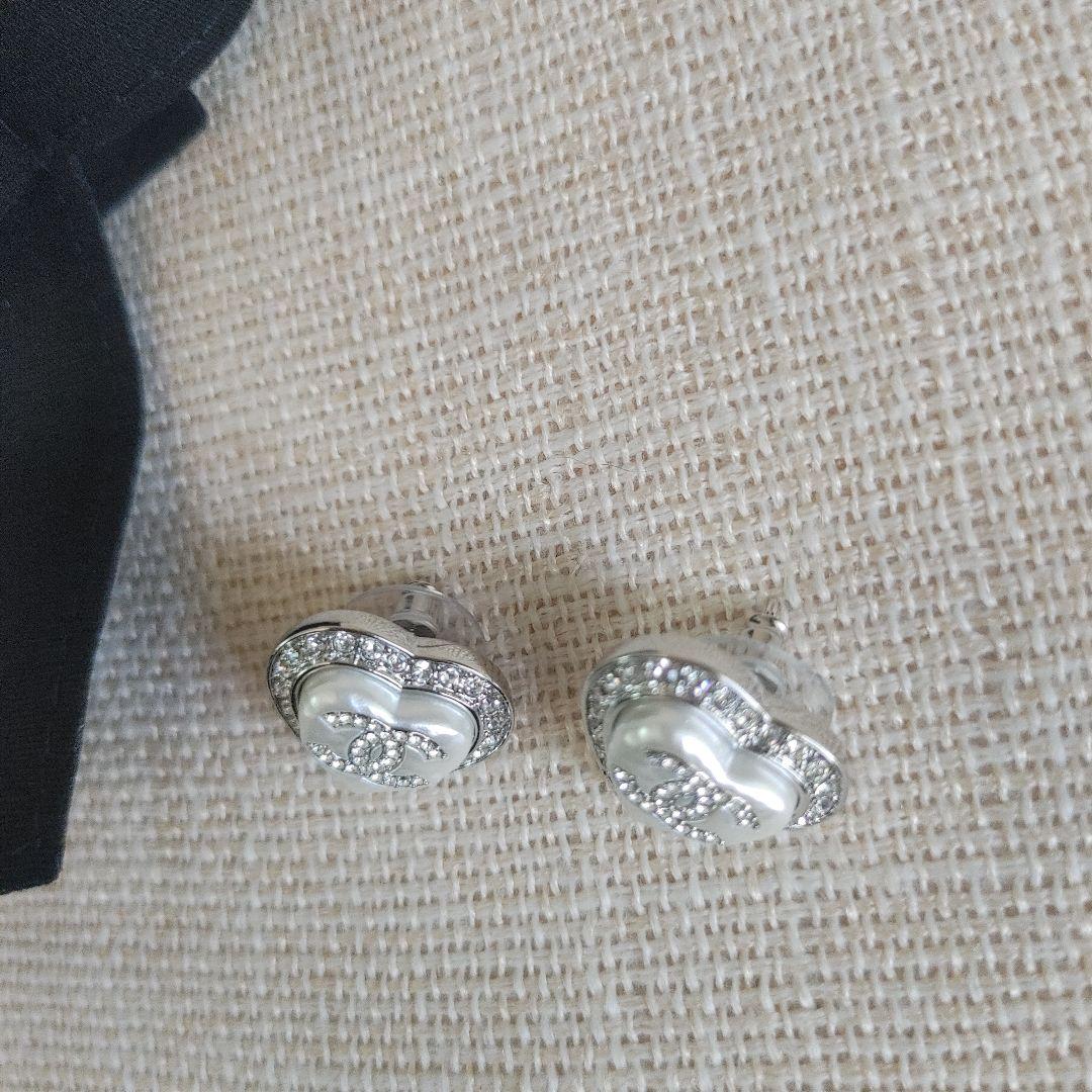 シルバー ピアス CCマーク ハート