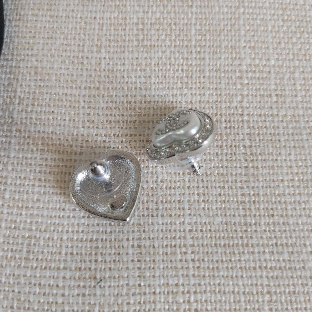 シルバー ピアス CCマーク ハート