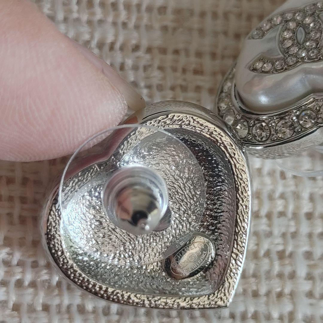 シルバー ピアス CCマーク ハート