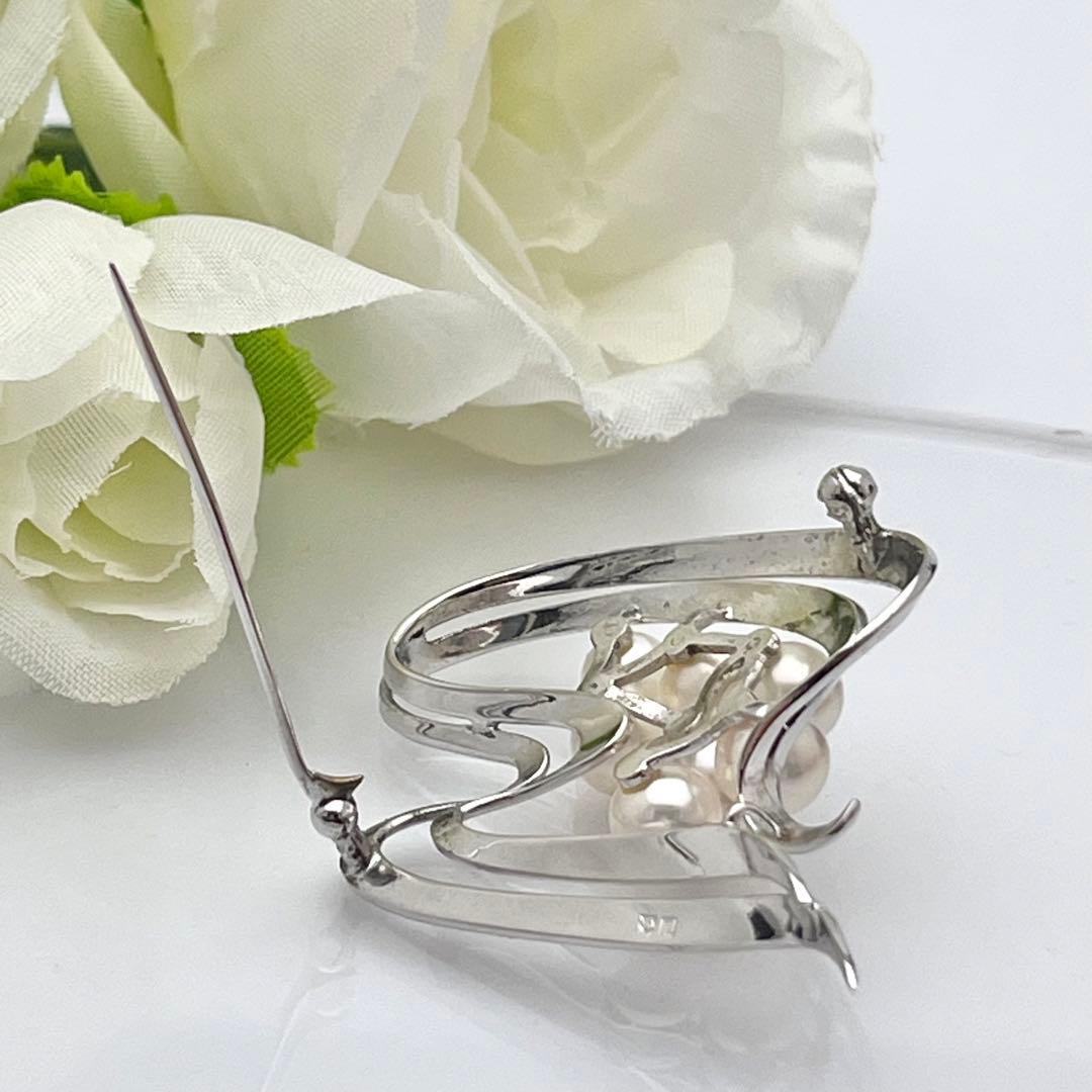 ☆美品☆ミキモト　パール　シルバー　ブローチ