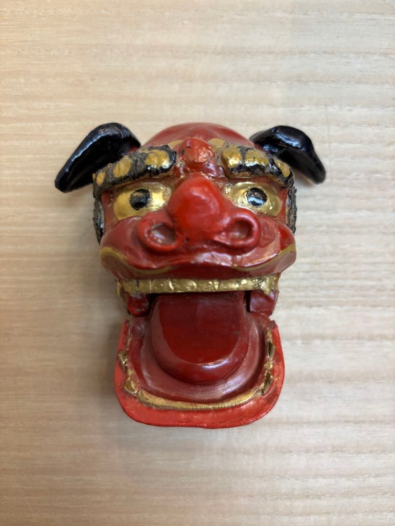 茶道具　二代　中川正斉作　乾漆　獅子頭　香合