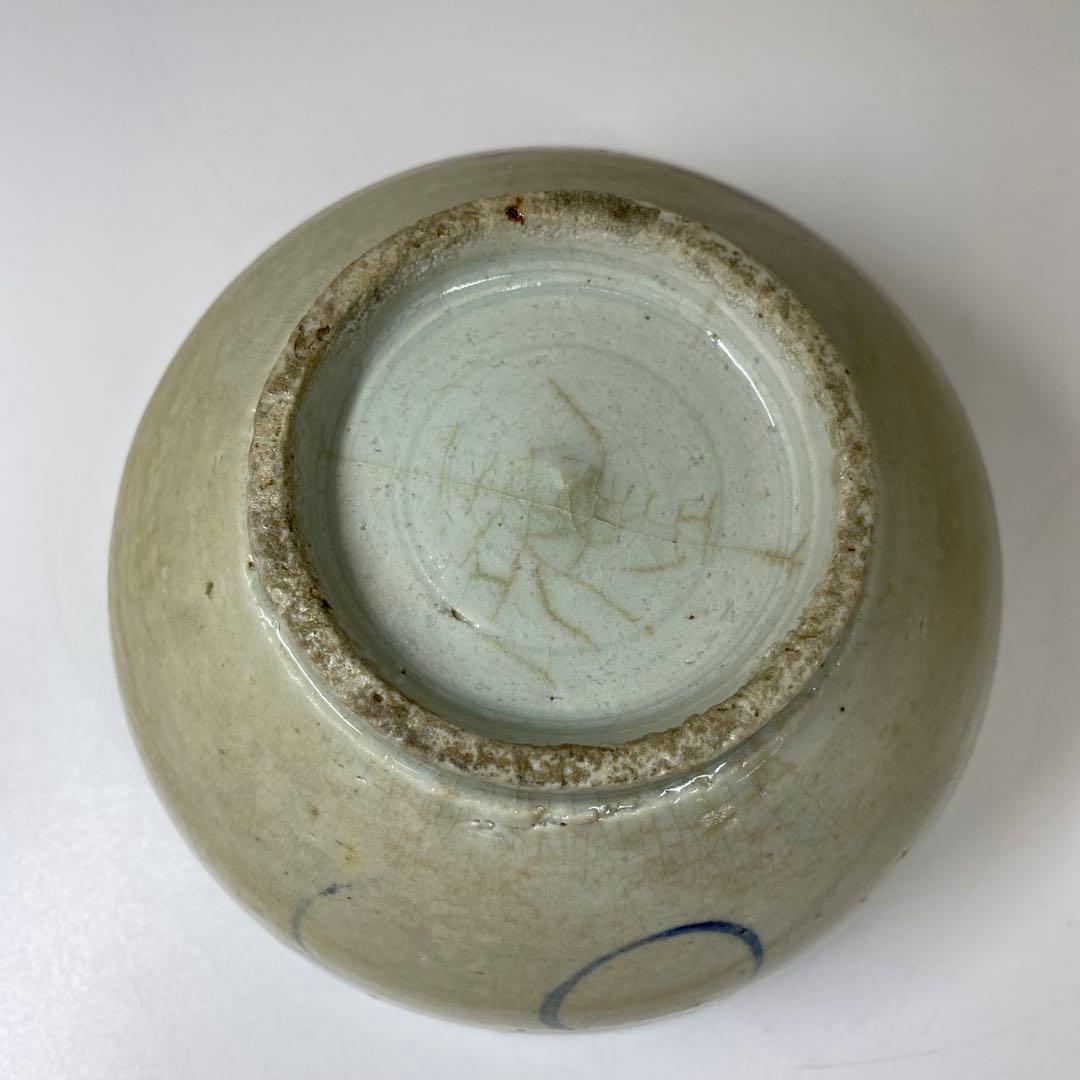 李朝　染付　草花文　鉢　合箱　トヒチル　東さ7-0428①