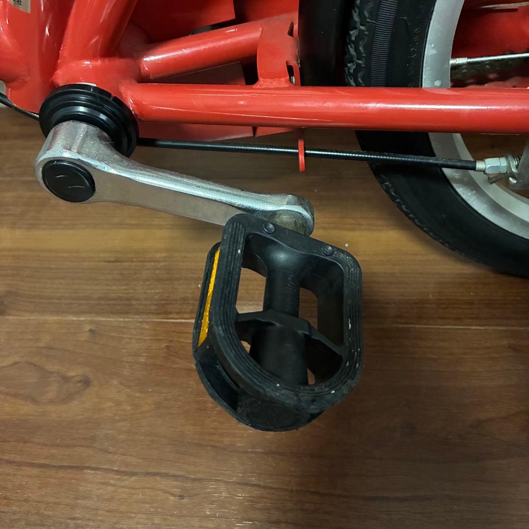 無印良品 16型幼児こども自転車 レッド 押し棒補助輪付 赤 子供用舵取り自転車