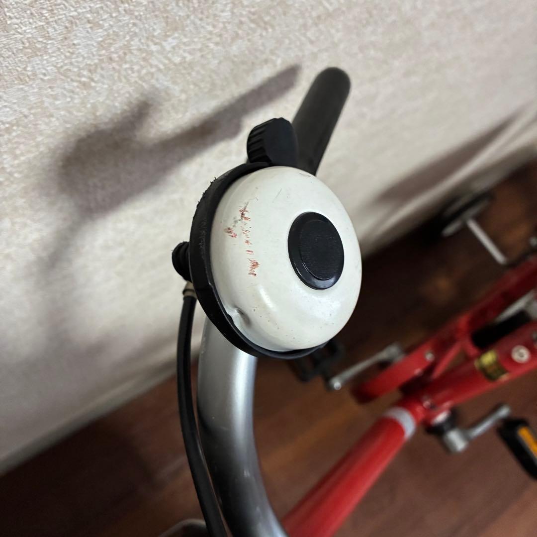 無印良品 16型幼児こども自転車 レッド 押し棒補助輪付 赤 子供用舵取り自転車