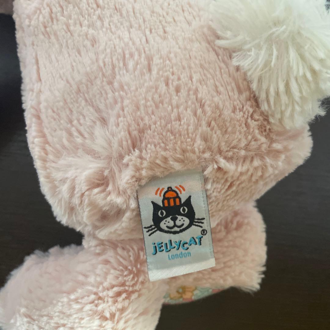  ジェリーキャット 花柄×ベージュ ウサギ ぬいぐるみ M