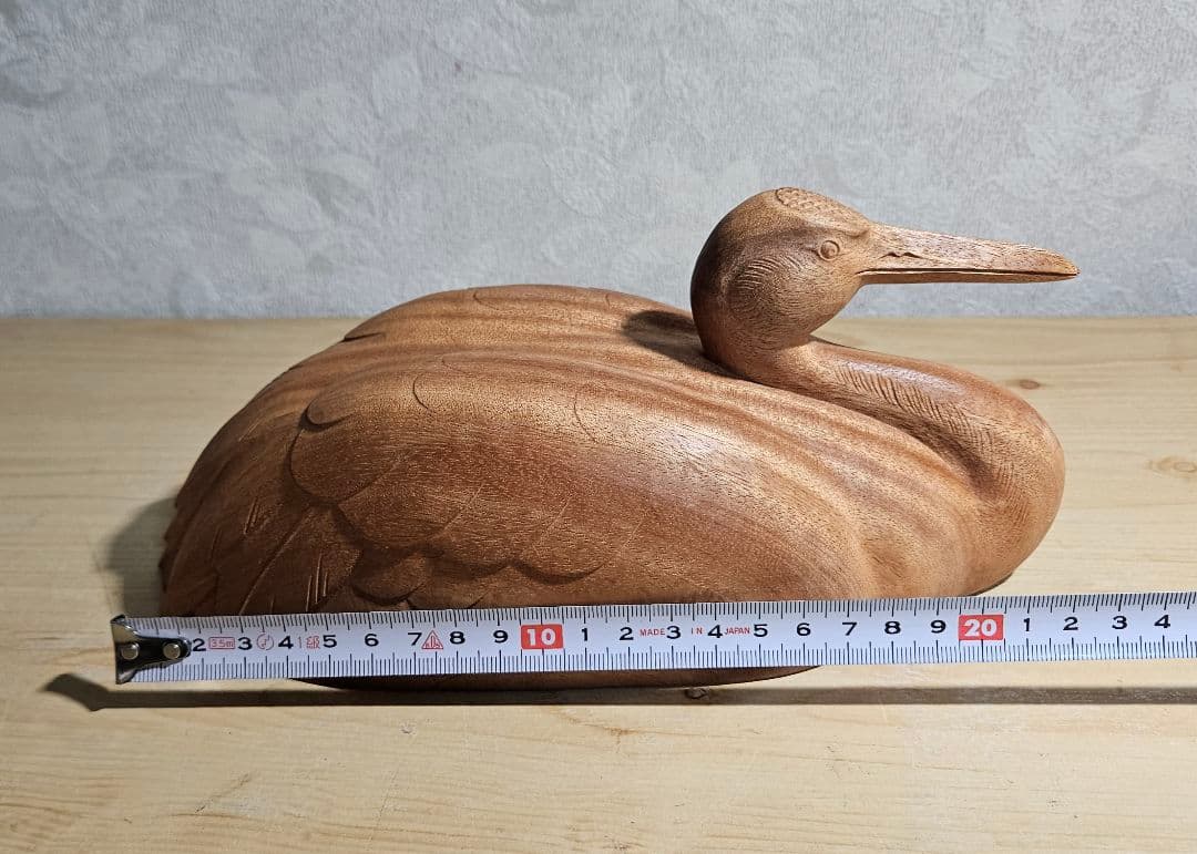 名工 井波彫刻 川原和夫作 木彫 『鶴』骨董品　アンティーク