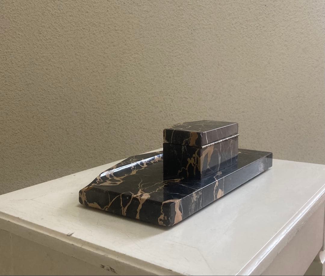 値下げ　フランス　アンティーク　ネロポルトロ　大理石　ペン置き　インク　イタリア