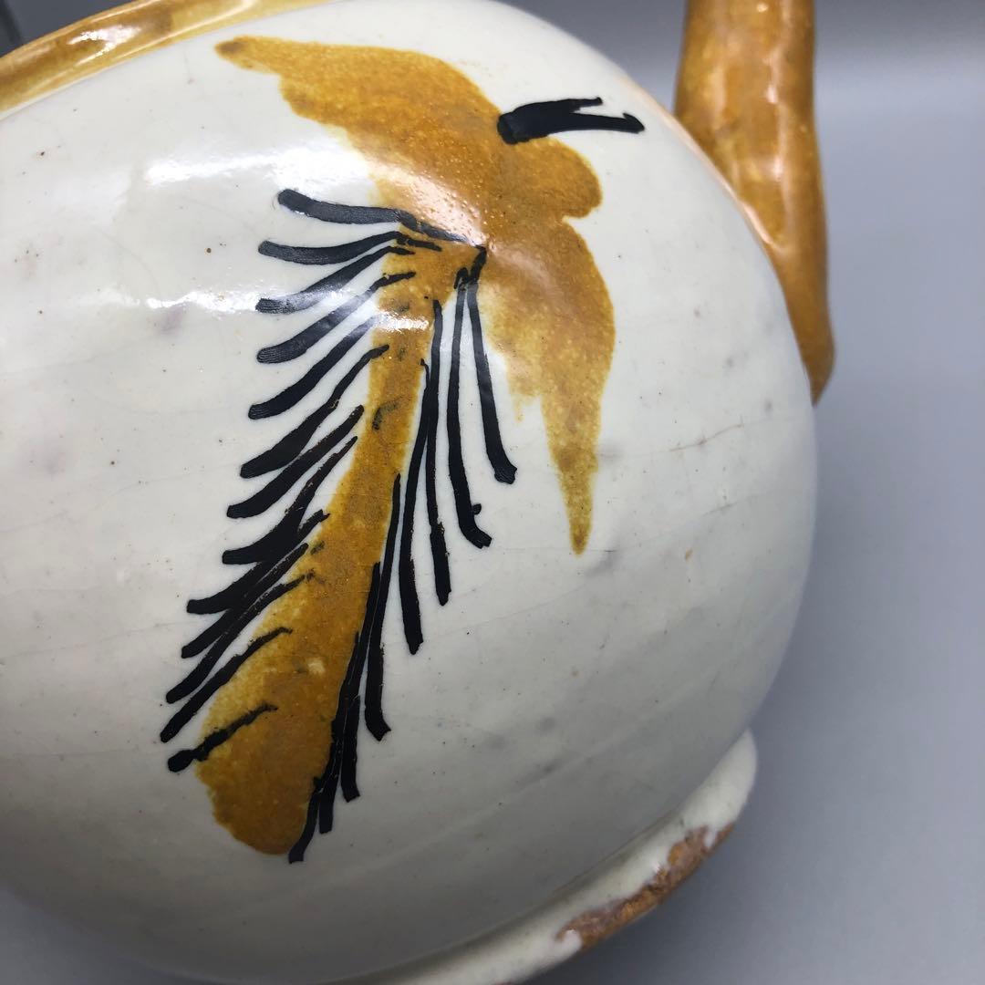 メキシコプエブラタラベラ焼ビンテージ陶器伝統工芸バード鳥ティーポット大サイズ