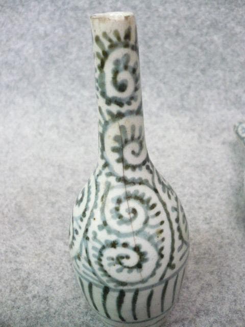 伊万里焼染付蛸唐草文御神酒徳利 一対 [B22484]