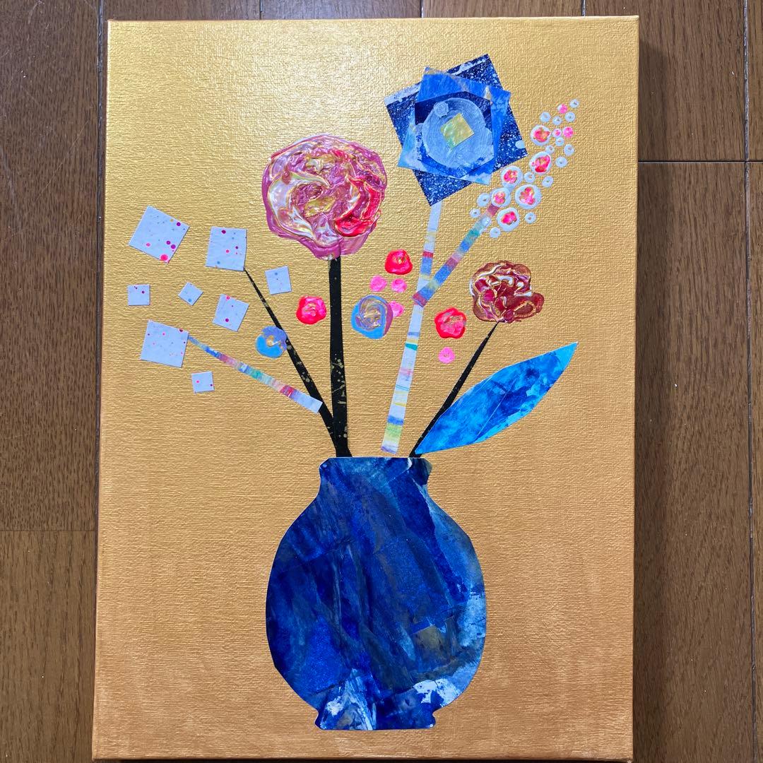 花と花瓶　絵画　イラスト　ドローイング