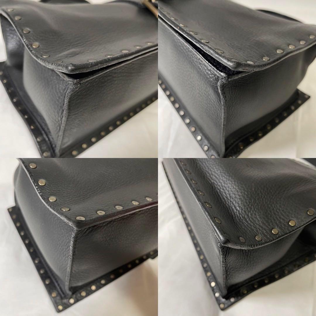 【美品】セリーヌ ハンドバッグ トートバッグ レザー スタッズ 肩掛け 黒