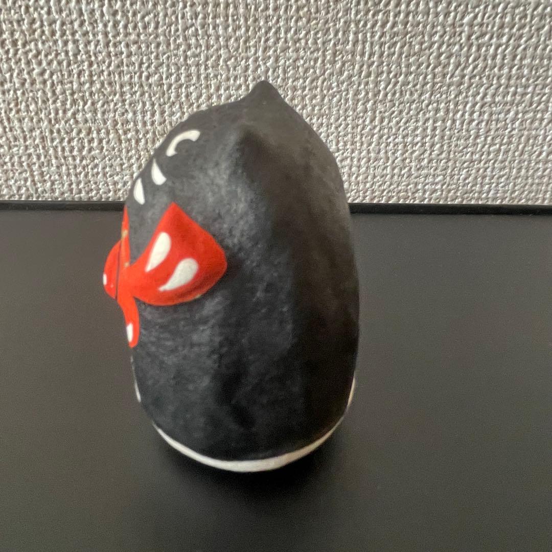 希少✤ 六原張子 起き上り小法師 鯛もちにゃー 民芸品 にゃー 黒色