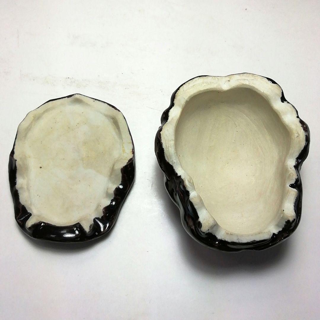 Ｓ７２５　香合　『獅子頭』『九谷焼』『朝倉文夫作』　共箱　茶道具