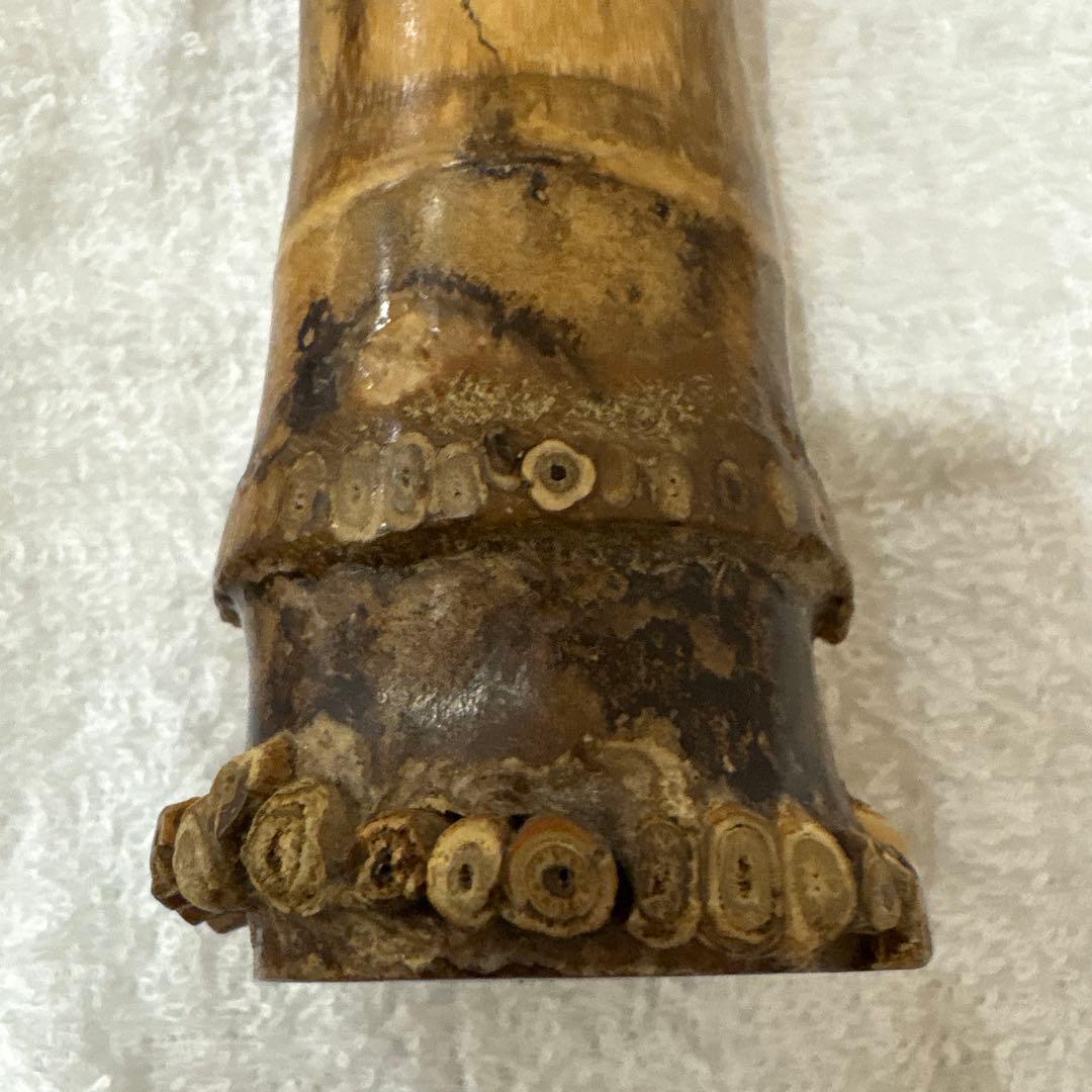 尺八　竹治刻印2箇所　銀三線　竹製　琴古流　約48、5㎝