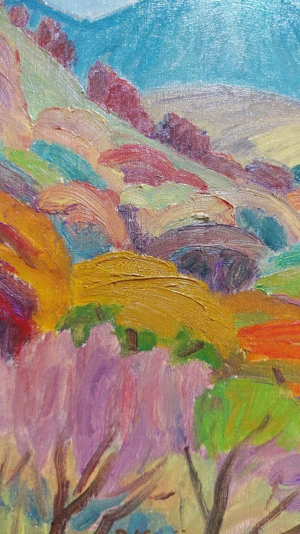 ◆梶進　「箱根の秋 （俵石）」　油彩　F8号 　光風会会員 　師：藤島武二◆