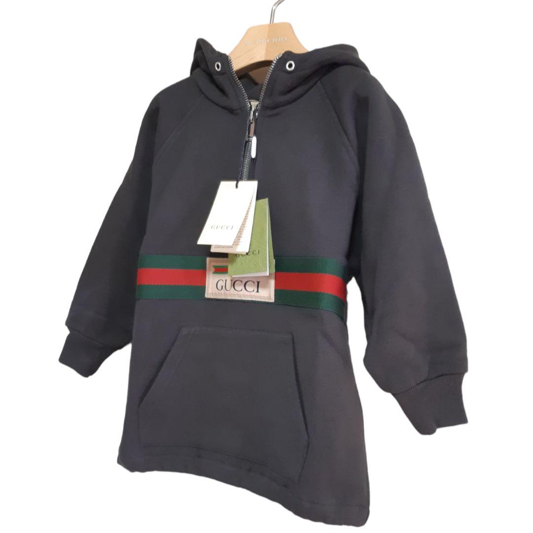 新品*GUCCI グッチ ラベル付き コットン ジャケット パーカー  グレー