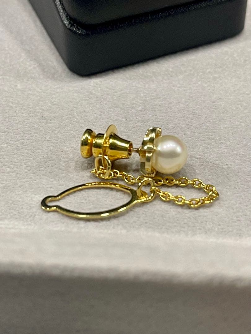 ヴィンテージ ミキモト アコヤパール　ピンブローチ　タイタック M K14 刻印