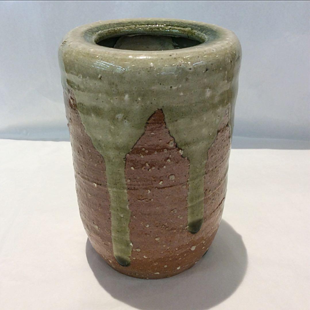 【茶道具】高橋楽斎作 信楽焼旅枕掛花入