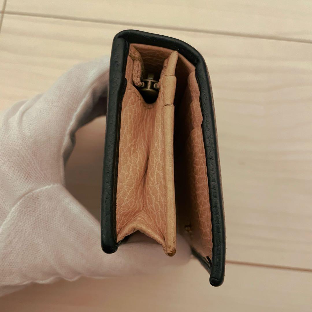 GUCCI 黒 リボンモチーフ 二つ折り財布