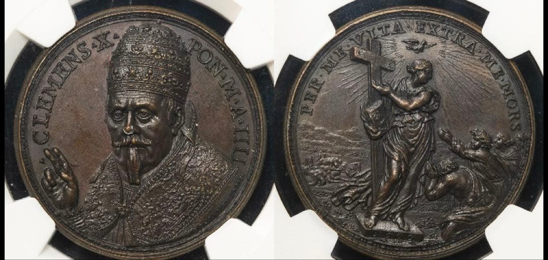 1673年 バチカン 教皇クレメンス10世　ブロンズメダル