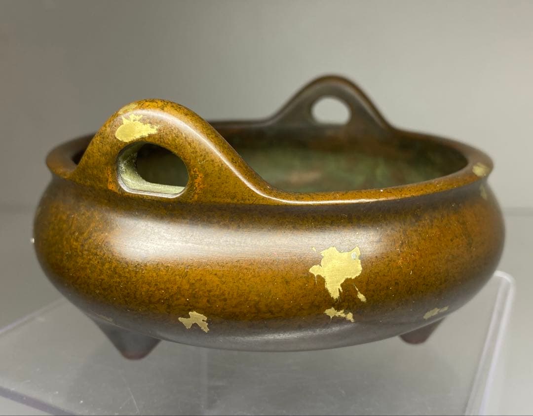 中国古玩　大明宣徳年製　古銅香炉　906g 東Y7-0307☆2Fトトカエ