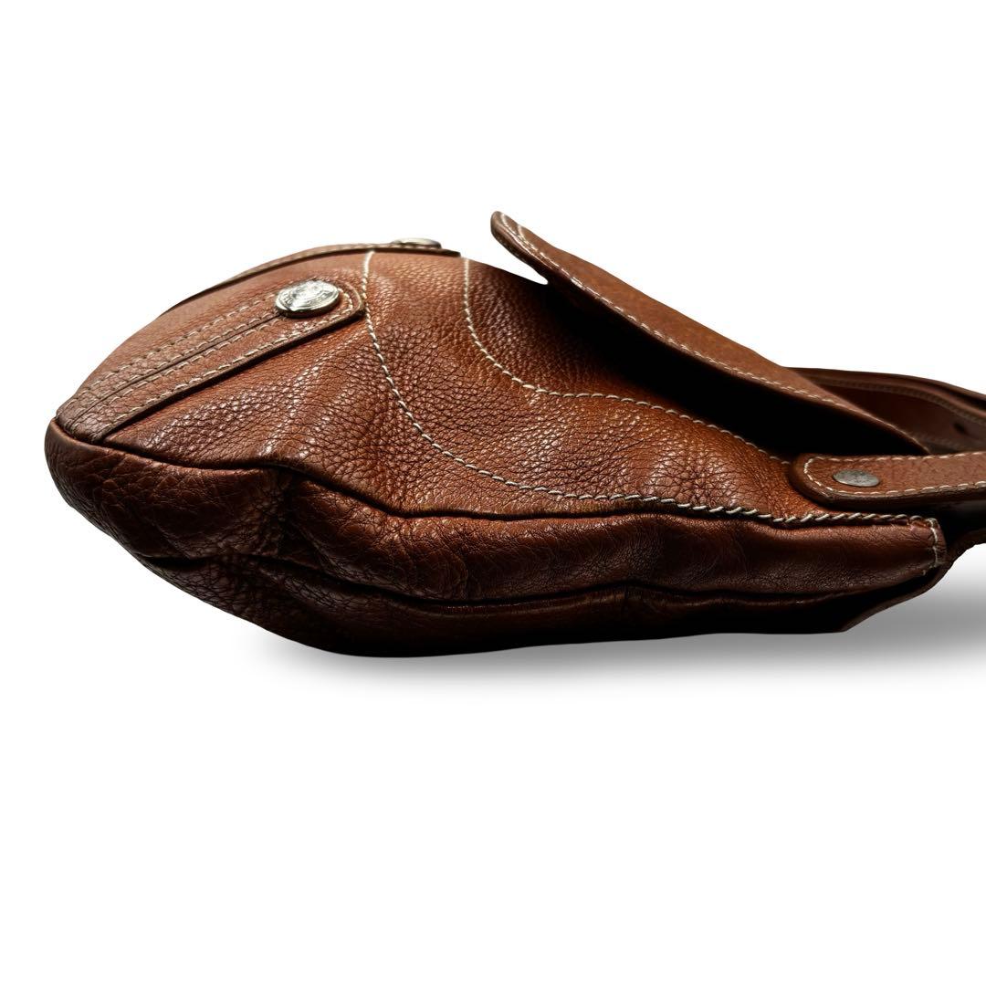 【ヴィンテージ】ロンシャン　ショルダーバッグ　オールレザー　ブラウン　斜め掛け