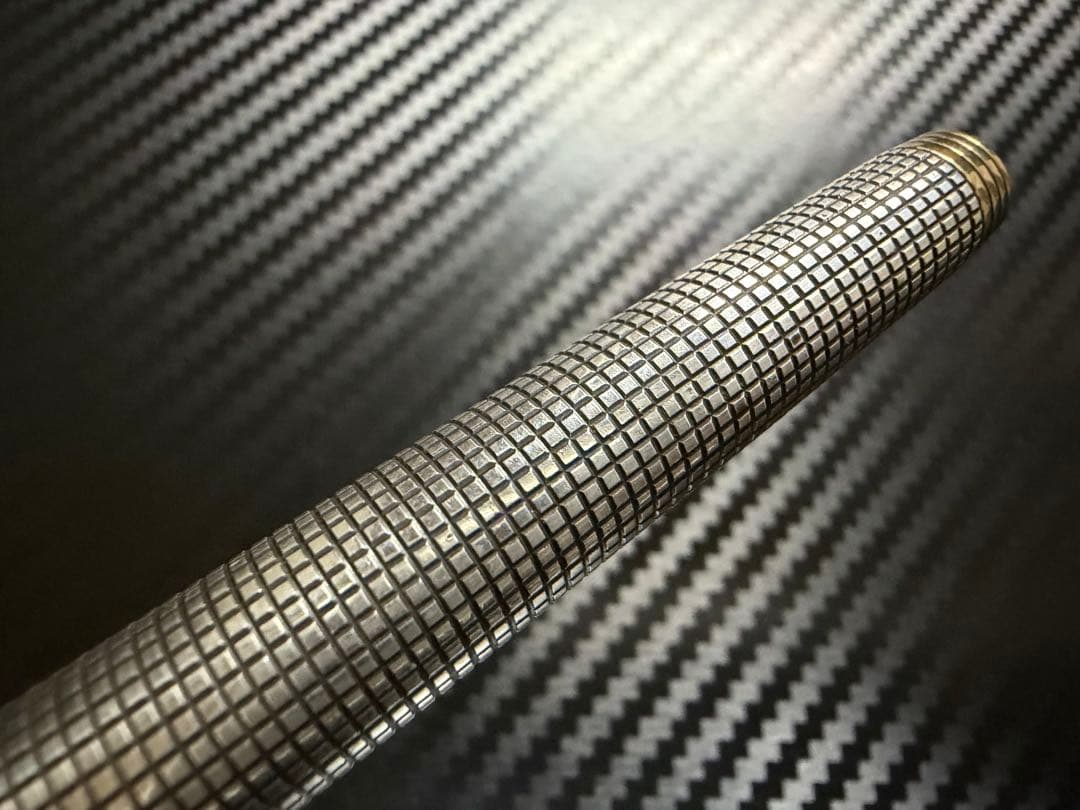 極美 パーカー 75 シズレ スターリングシルバー フラットトップ XF 万年筆