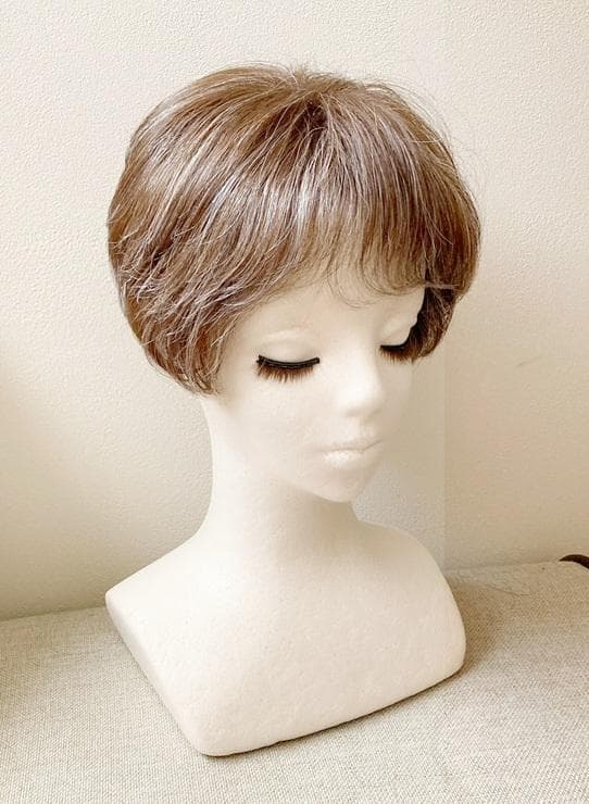 ハイネット　ナチュラルクイーン　人毛MIX　ハーフウィッグ　ライトブラウン