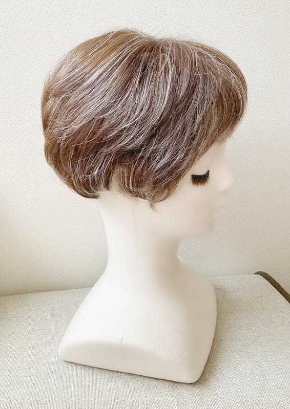 ハイネット　ナチュラルクイーン　人毛MIX　ハーフウィッグ　ライトブラウン