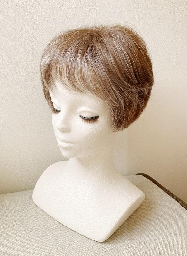 ハイネット　ナチュラルクイーン　人毛MIX　ハーフウィッグ　ライトブラウン