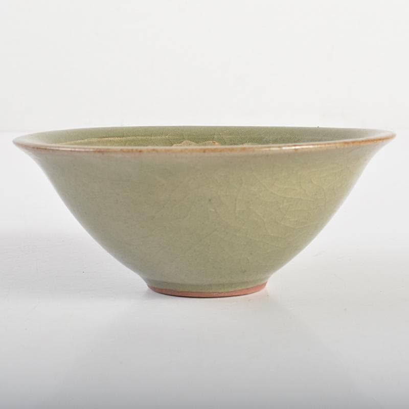 中国　龍泉窯青磁　刻花卉文盃　C　R6947E