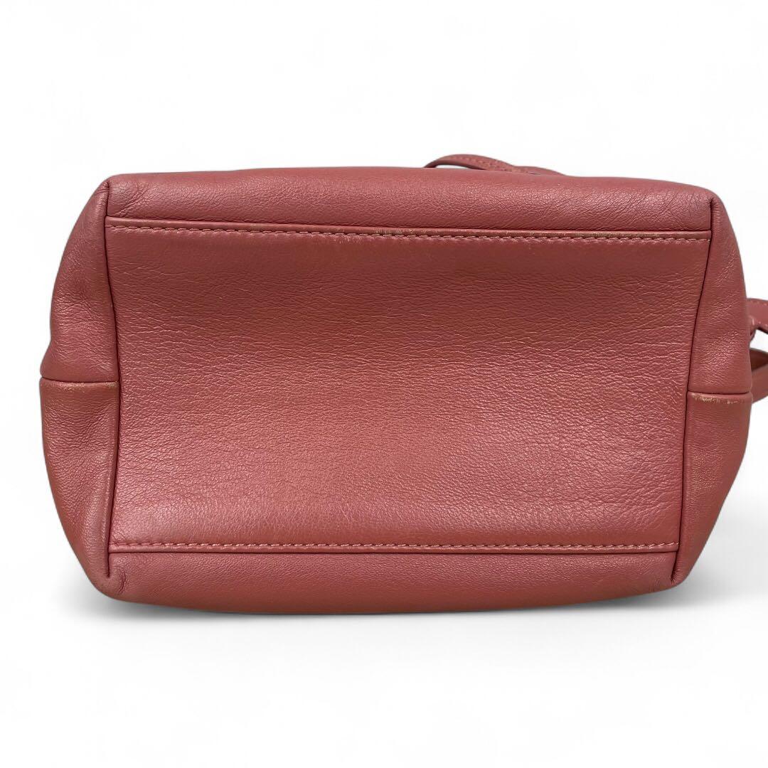 美品　ジミーチュウ　ジュノ　ショルダーバッグ 巾着　ローズウッド レザー