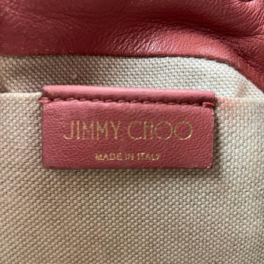 美品　ジミーチュウ　ジュノ　ショルダーバッグ 巾着　ローズウッド レザー