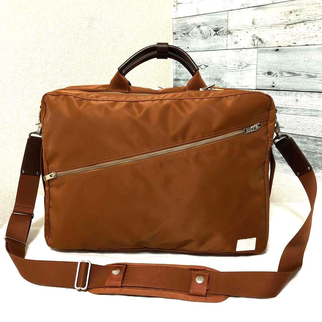 超美品✨人気 ポーター リフト ビジネスバッグ3way 2層 A4可 ブラウン
