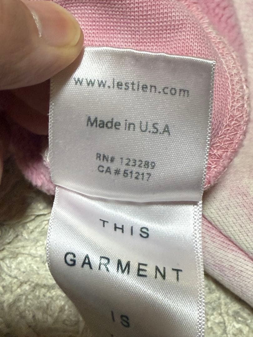 LES TIEN ロンハーマン L ピンク パーカー ウォッシュ加工