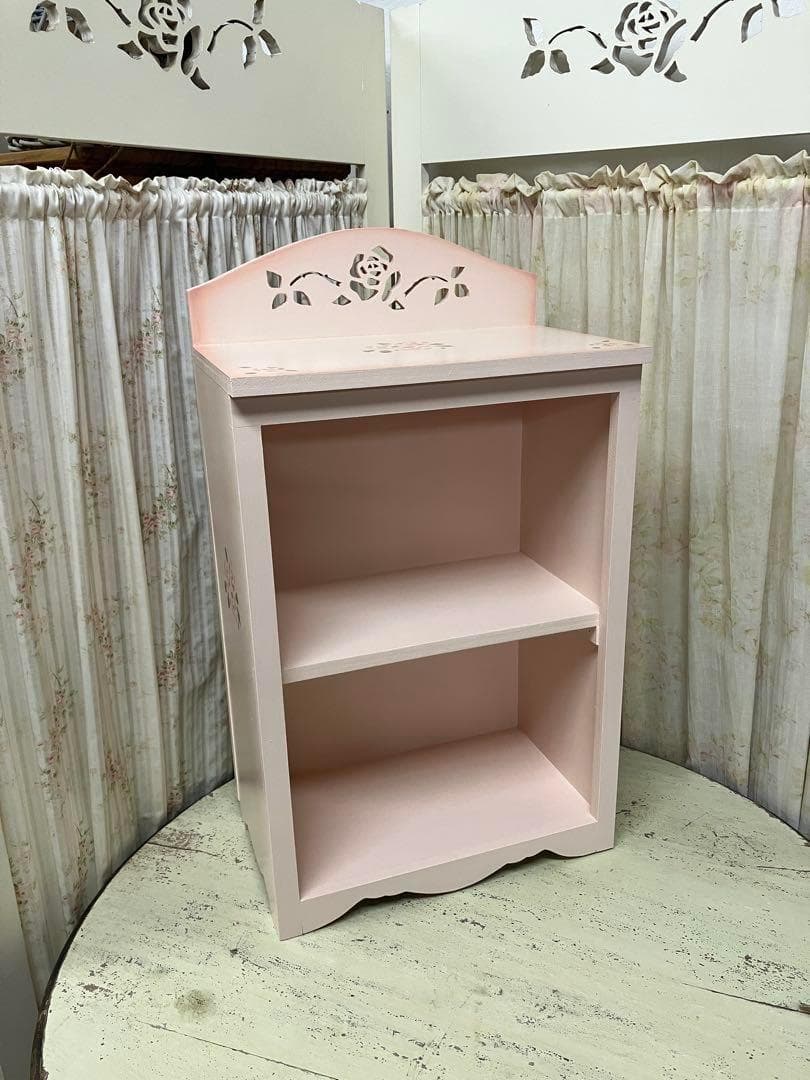 &ねこ大好きさん専用纏め　薔薇のカット&ステンシルピンクの木製2段とスリムラック