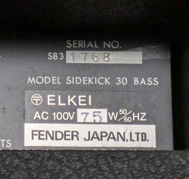 ベースアンプ　Fender Japan SIDEKICK BASS30