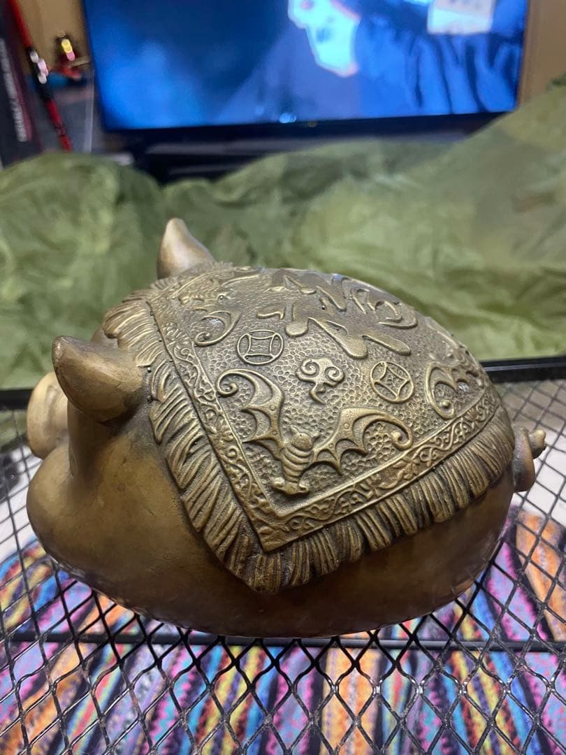 真鍮製 豚の置物 福の文字入り オブジェ