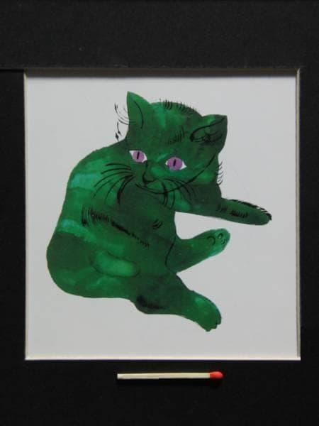 アンディ・ウォーホル、無題(猫)、希少画集画、美品、新品額付