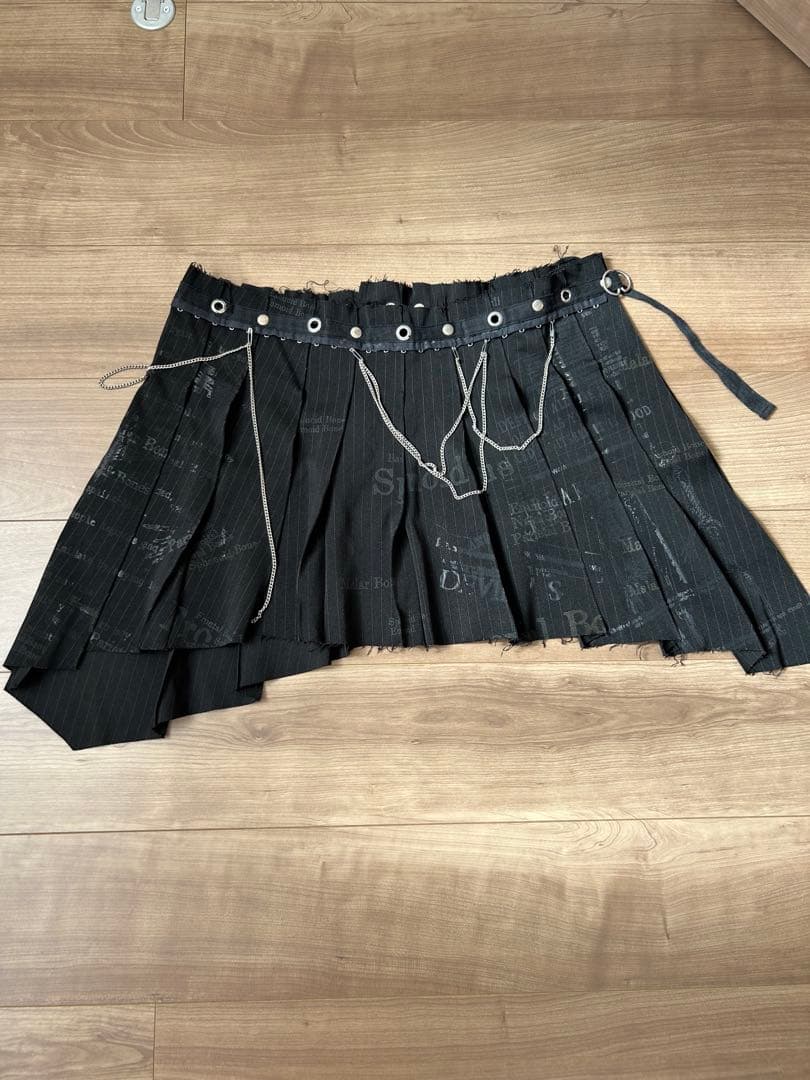 h.NAOTO ゴスロリ 黒アシンメトリー巻きスカートフリーサイズ