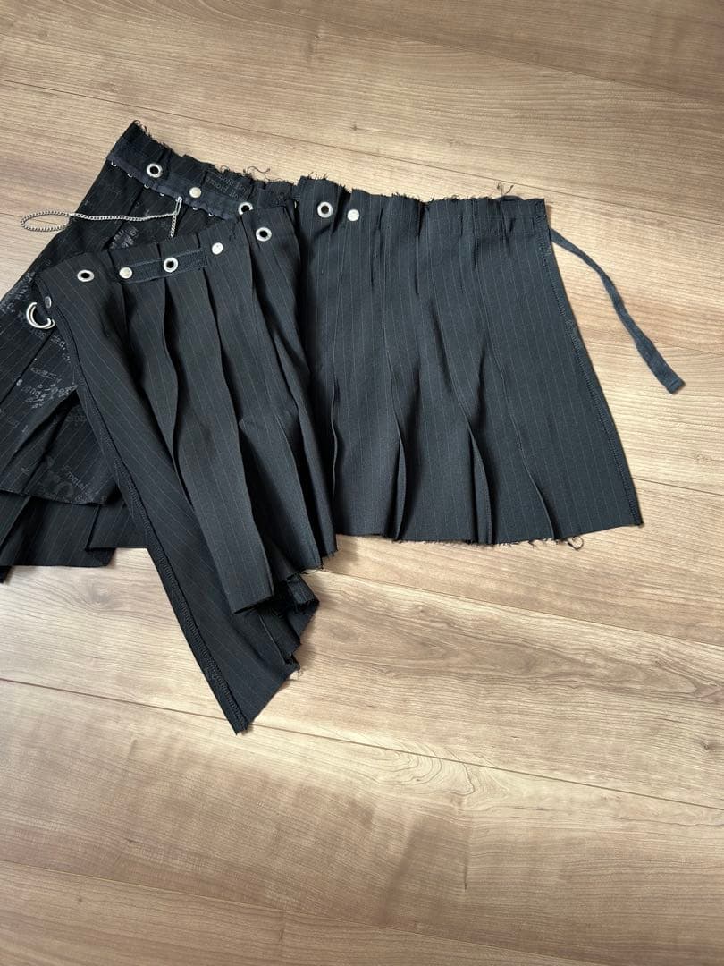 h.NAOTO ゴスロリ 黒アシンメトリー巻きスカートフリーサイズ