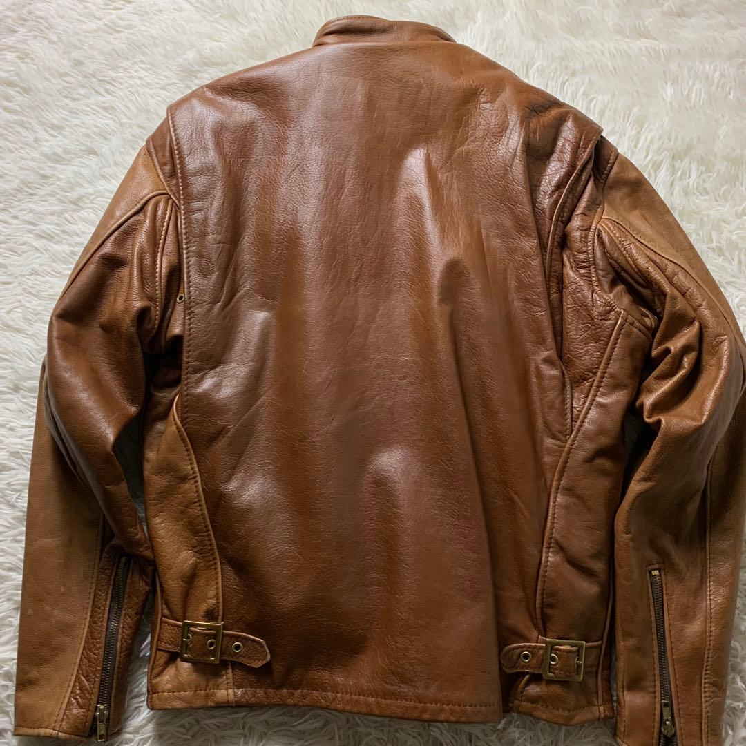 【雰囲気抜群】SCHOTTライダースジャケット 641 本革 キャメル 38