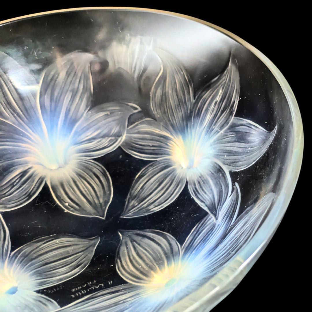 贅沢な時間を★ラリック LYS 百合 オパルセント 大鉢 ボウル 1924年頃