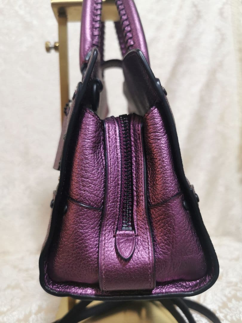 希少　コーチ　COACH　メタリック　パール　2WAY　ショルダー　ハンドバッグ