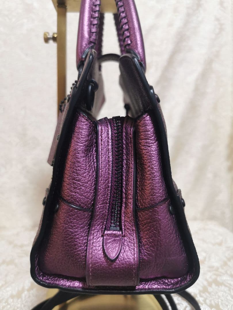 希少　コーチ　COACH　メタリック　パール　2WAY　ショルダー　ハンドバッグ