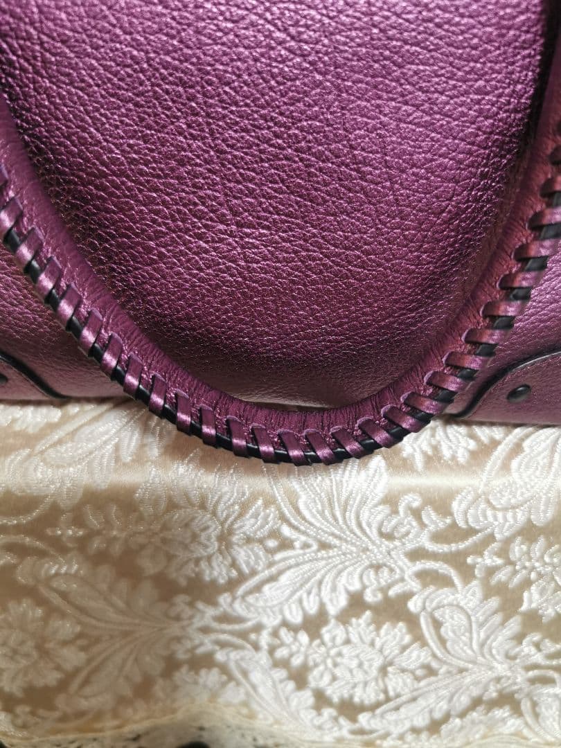 希少　コーチ　COACH　メタリック　パール　2WAY　ショルダー　ハンドバッグ